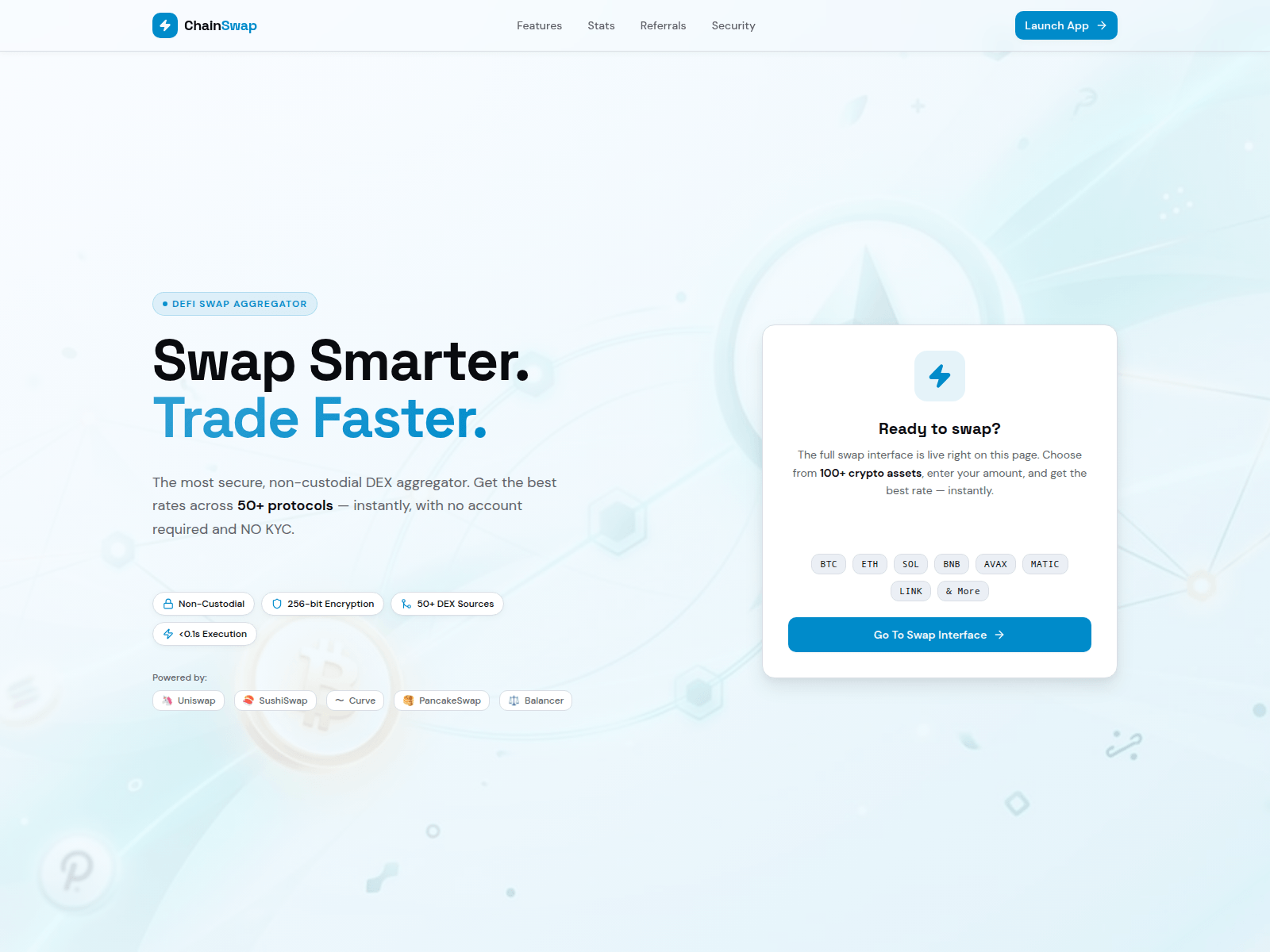 Screenshot von chain-swap.com