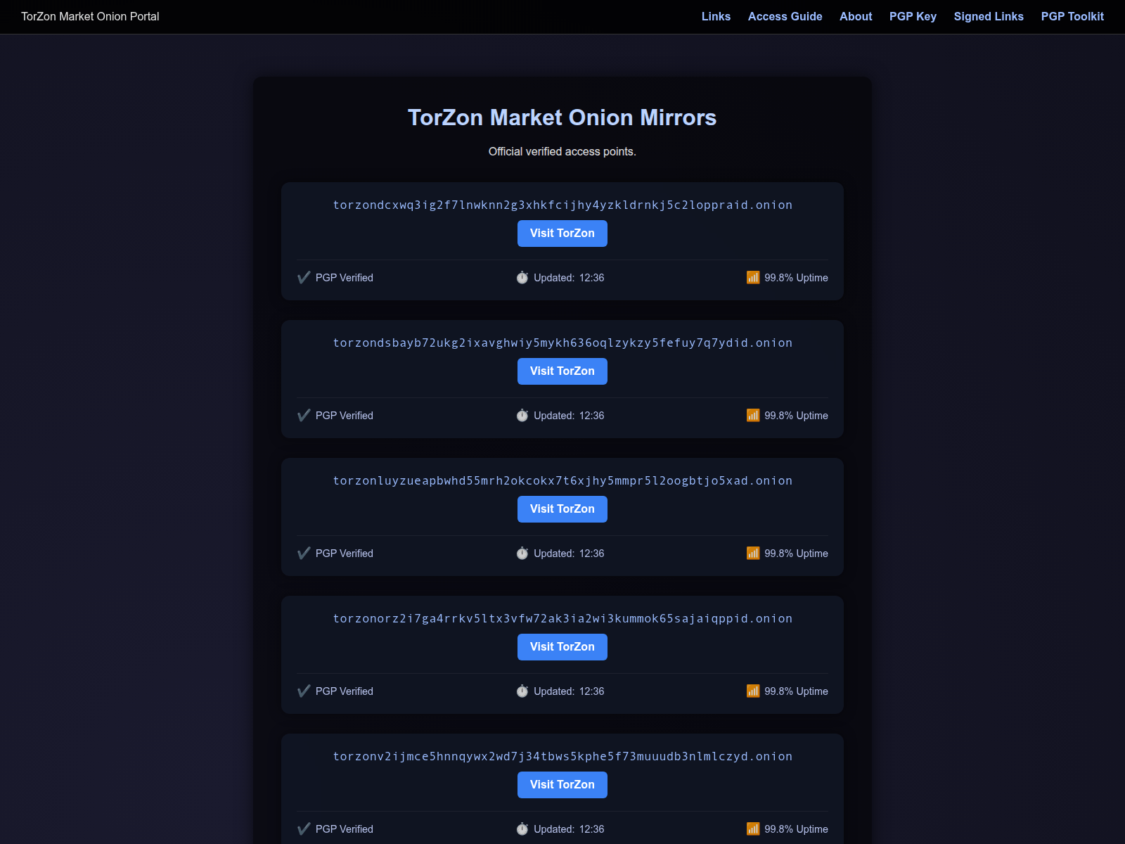 Screenshot von torzonmarket.co