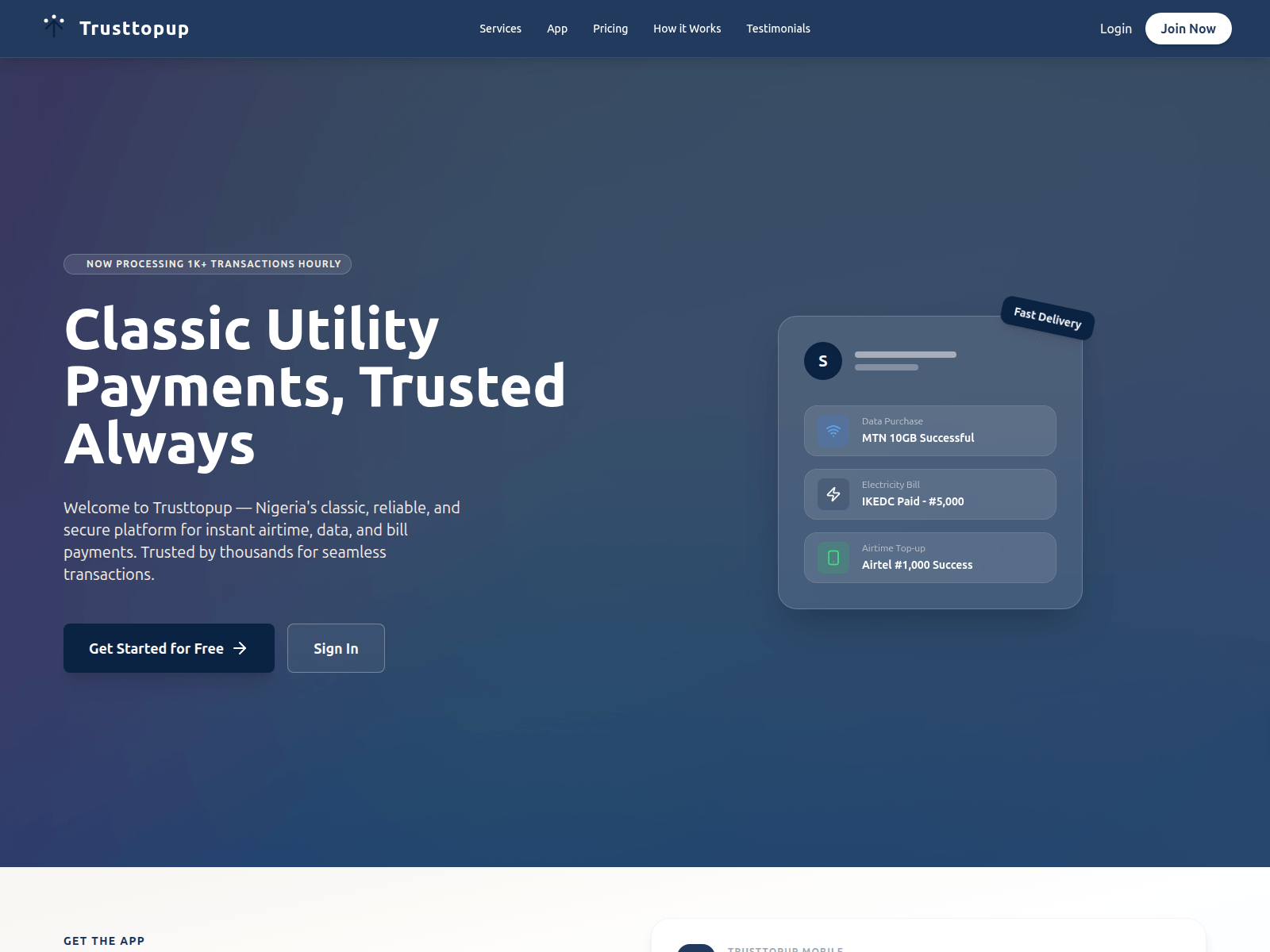 Screenshot of trusttopup.com.ng