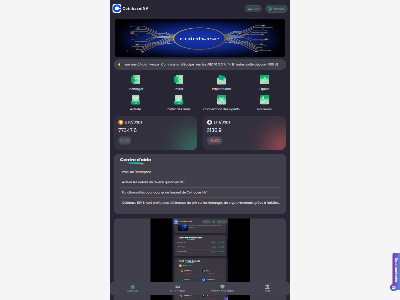 Screenshot of coinbaseinv.com