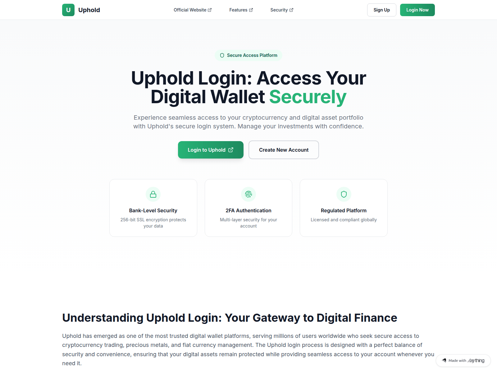 Screenshot of uphold-lgn-en.created.app