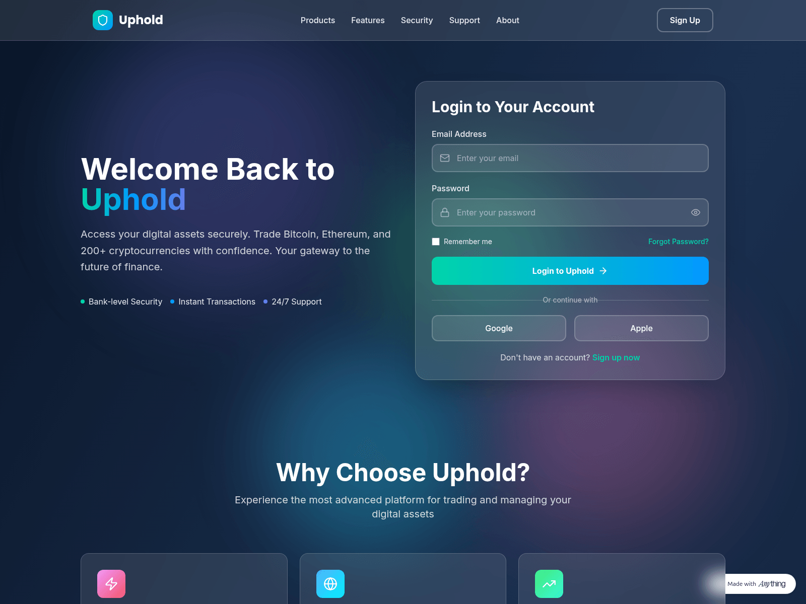 Screenshot of upheldd.created.app