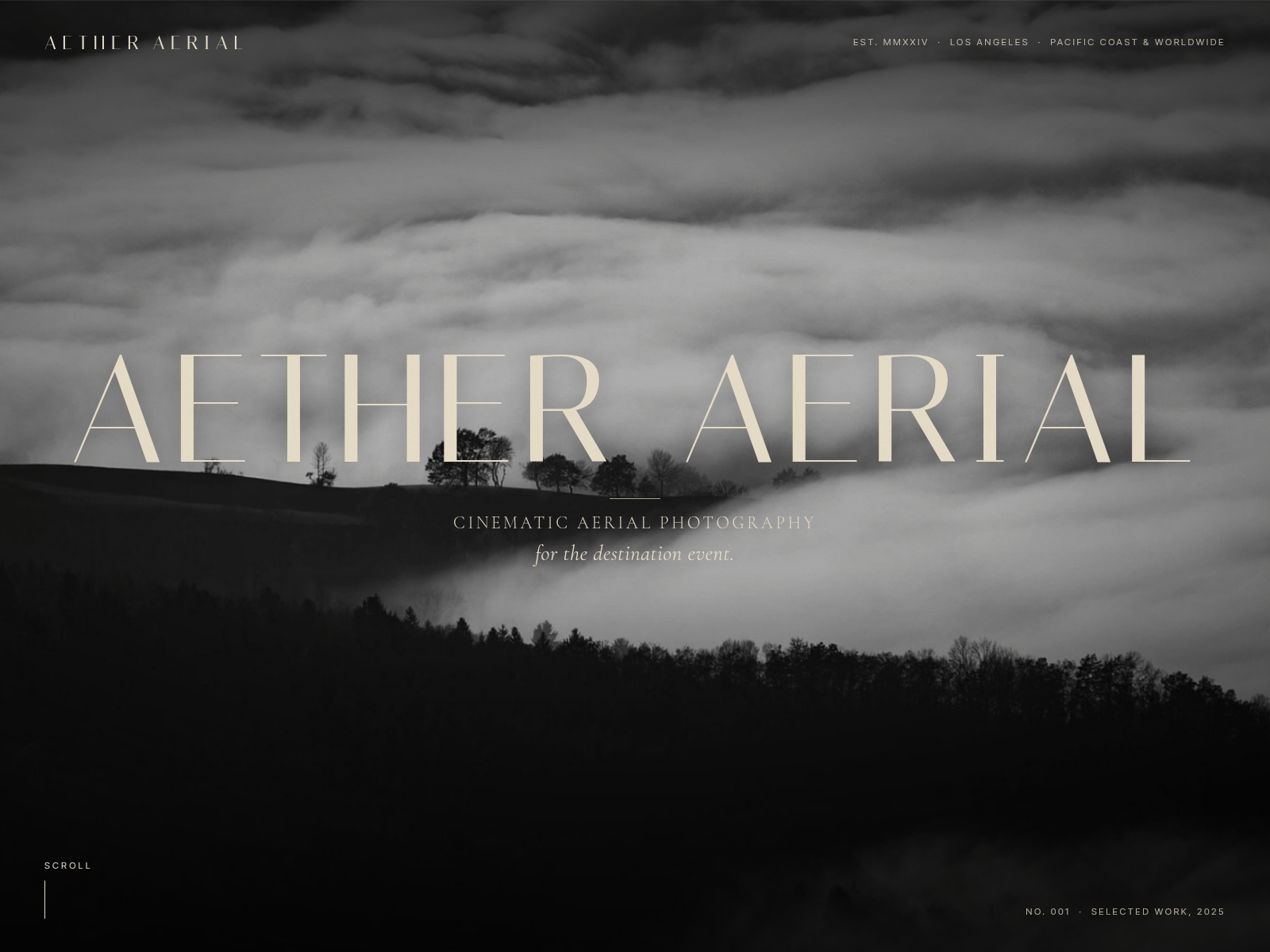 Captura de tela de aether-aerial.com