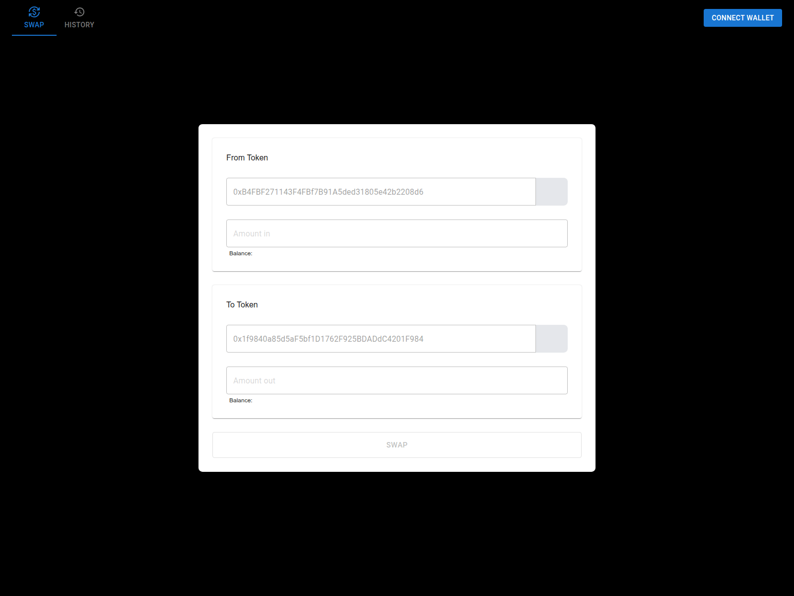 Screenshot von uniswap-v3-dapp.vercel.app