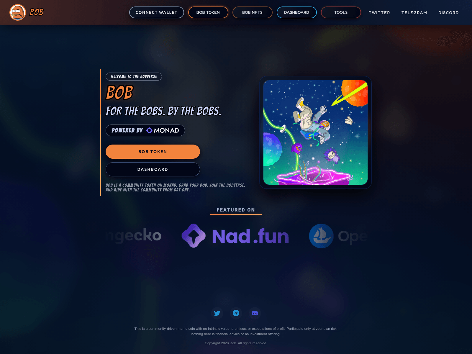 Captura de tela de bobmonad.com