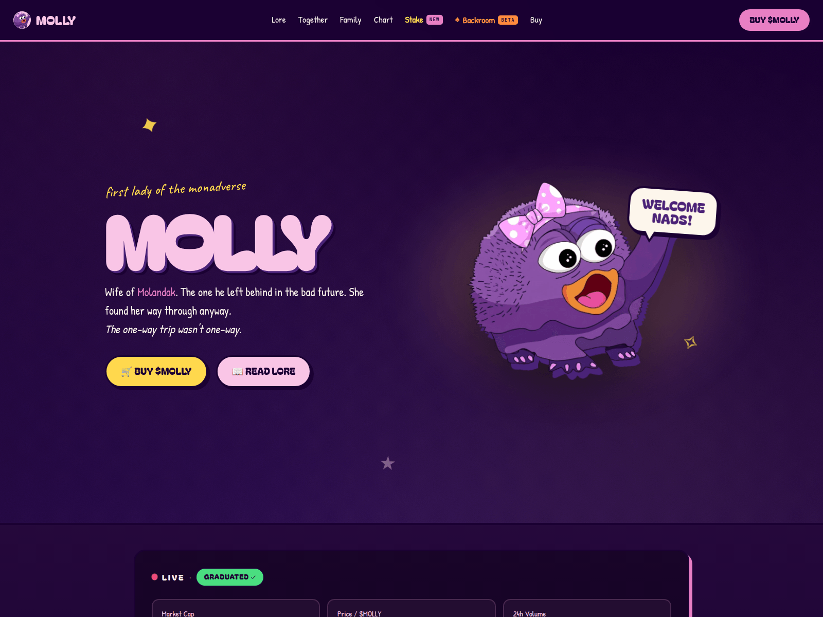 Знімок екрана mollyonmonad.xyz