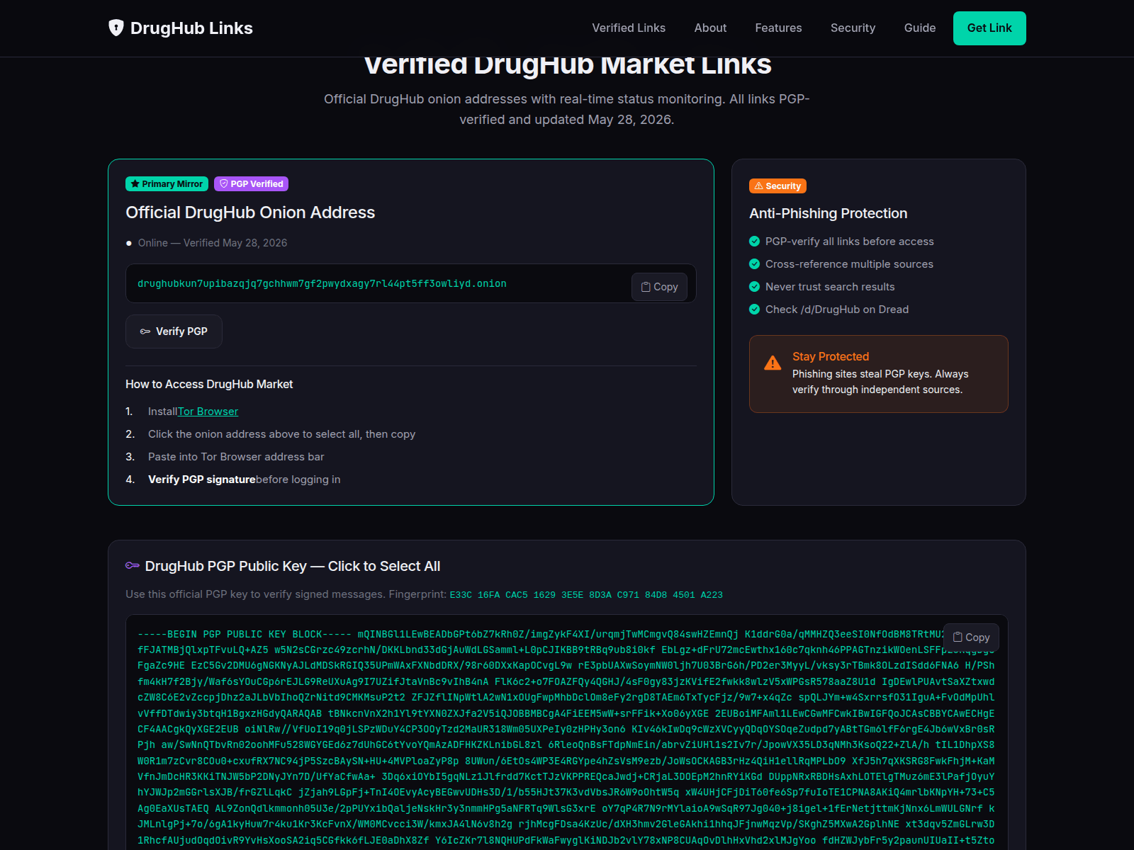Screenshot of drughublinks.org