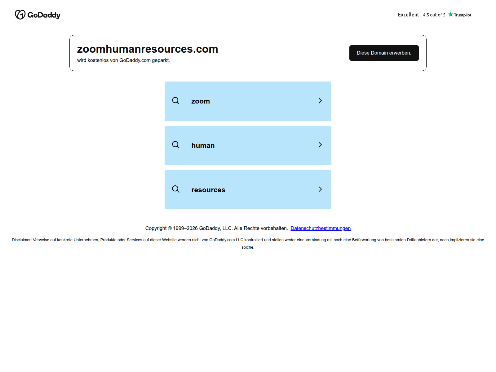 Знімок екрана zoomhumanresources.com
