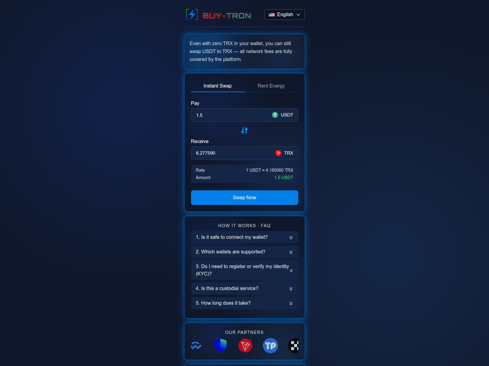 Screenshot of buy-tron.ch