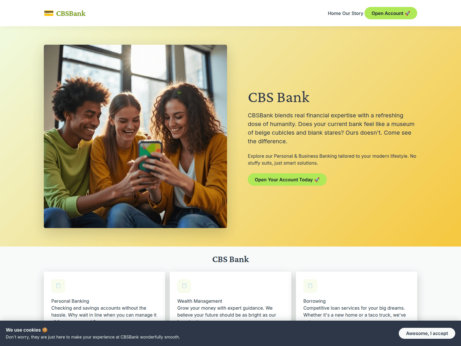 Captura de tela de cbs-banks.com