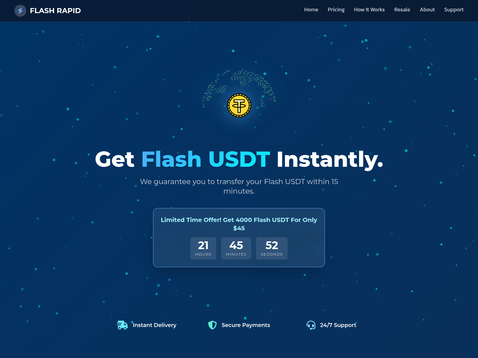 Screenshot of www.generateflashusdt.shop