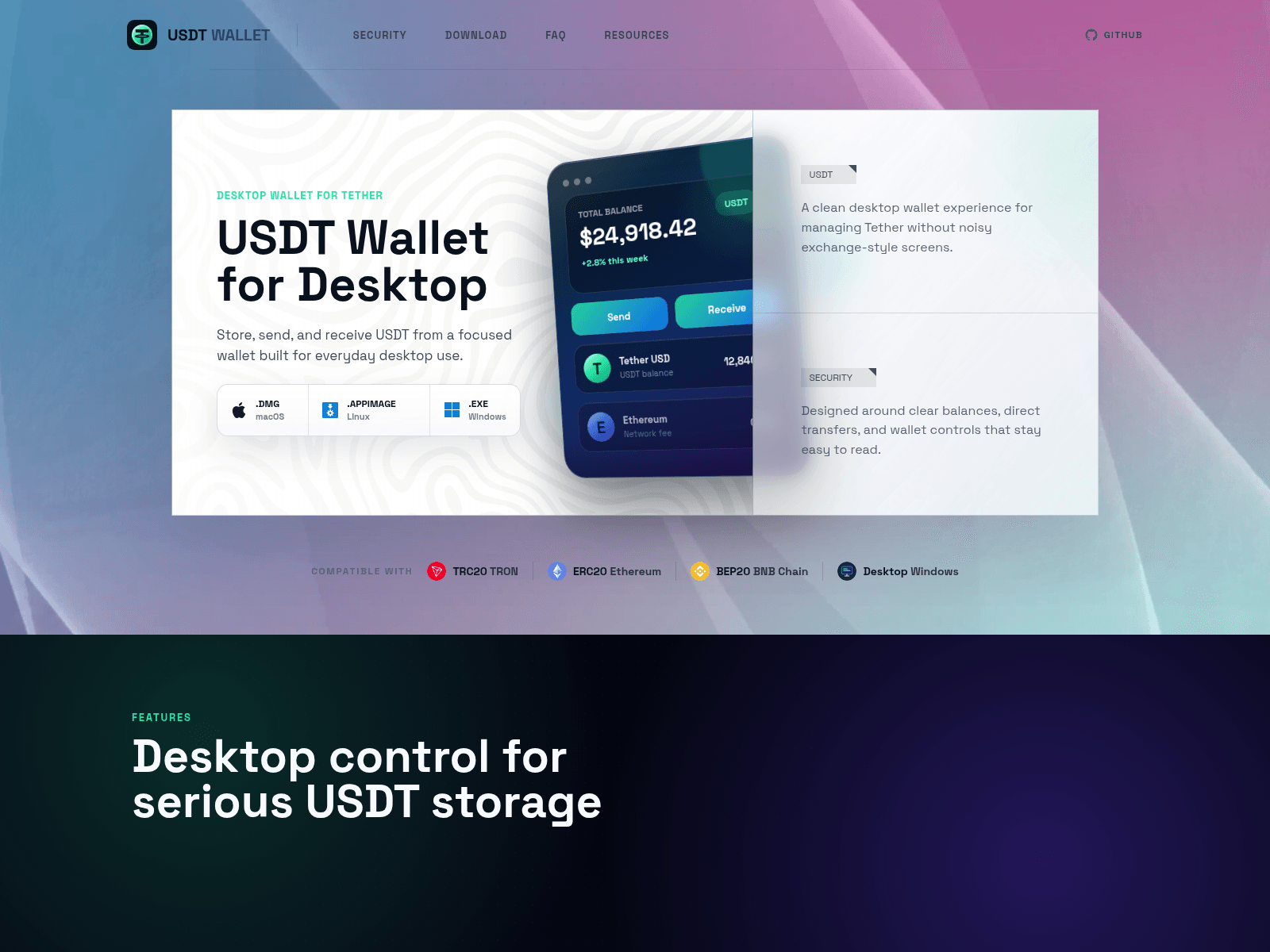 Screenshot of usdtvault.app