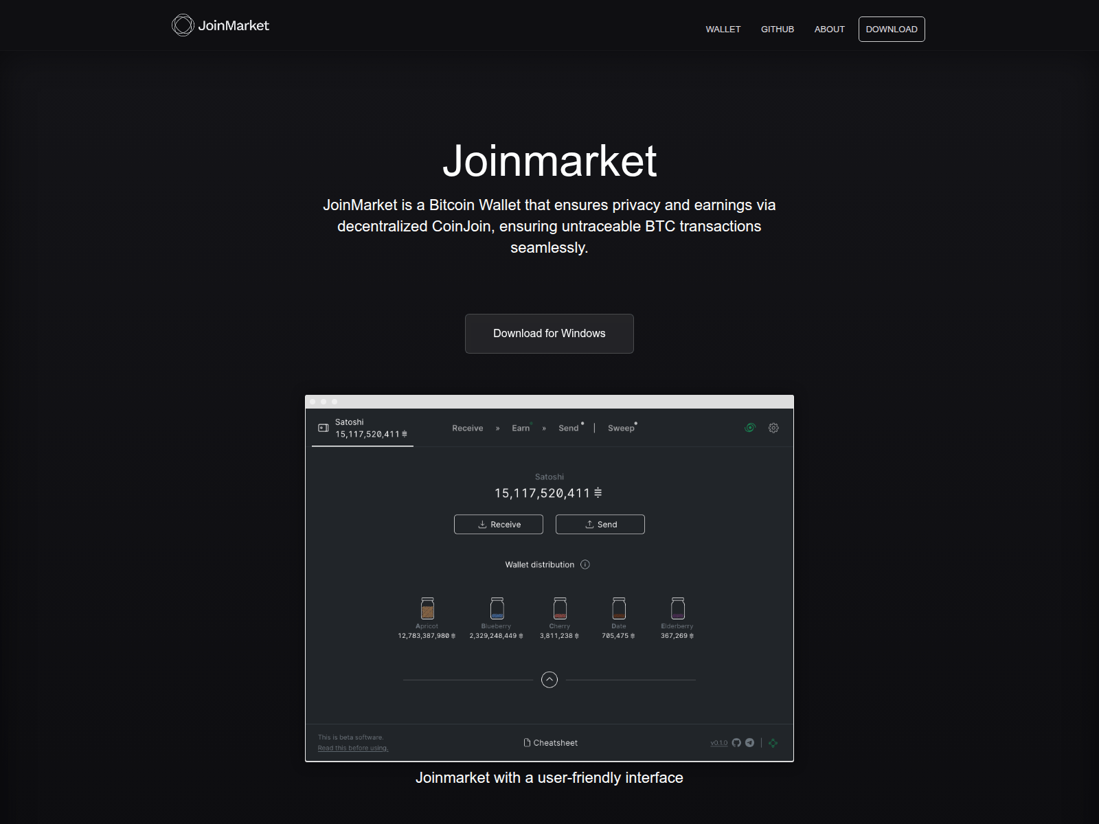 Screenshot of joinmarket.net