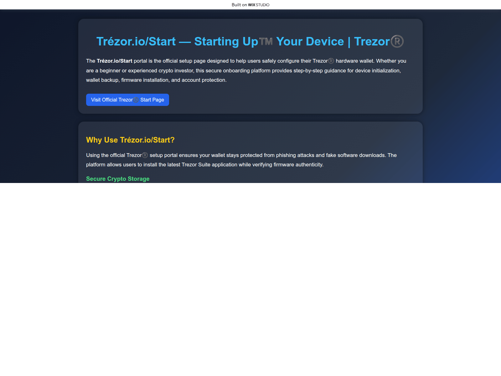 Screenshot of iio-trezo-starts.wixstudio.com