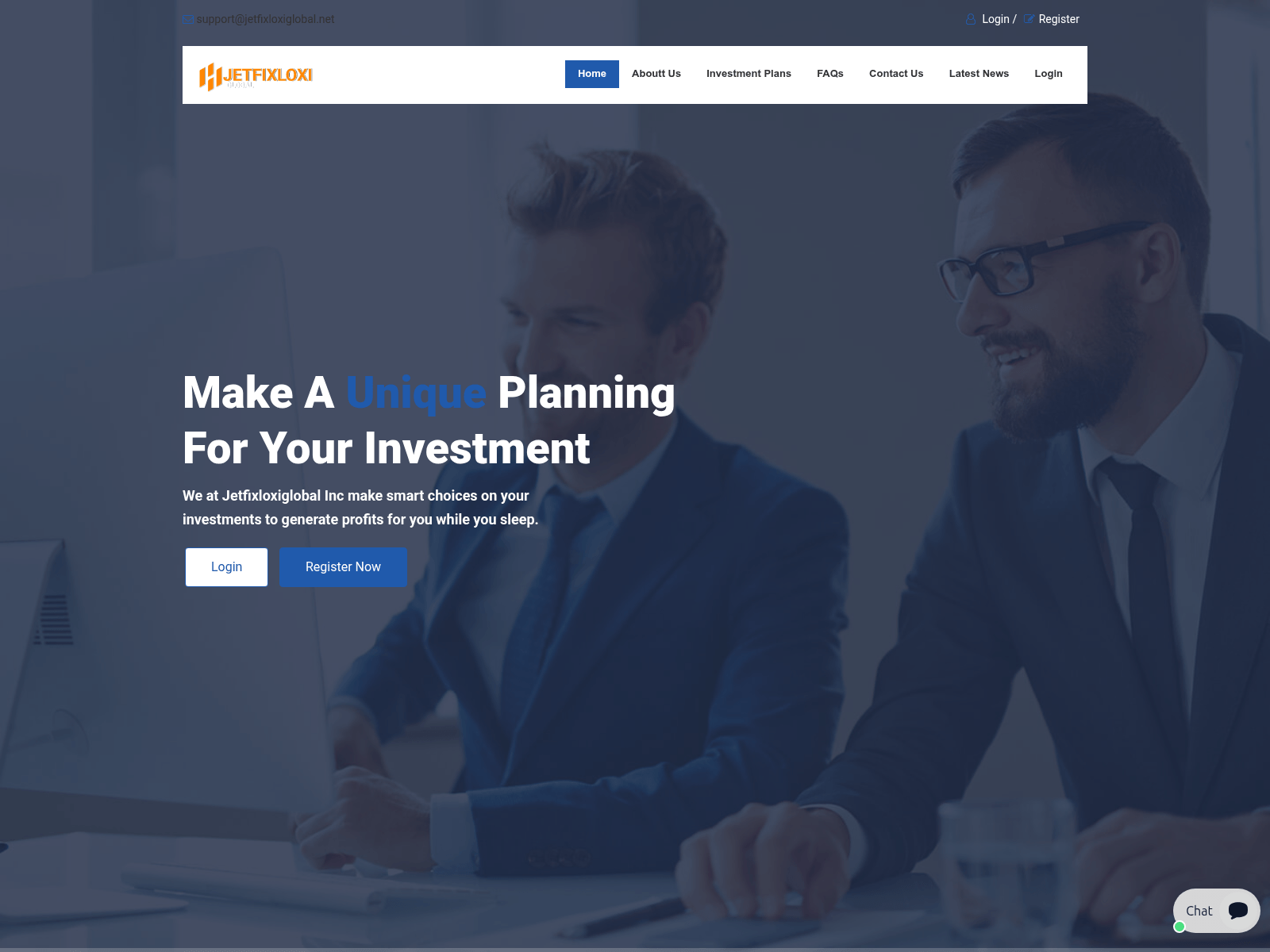 Знімок екрана jetfixloxiglobal.net