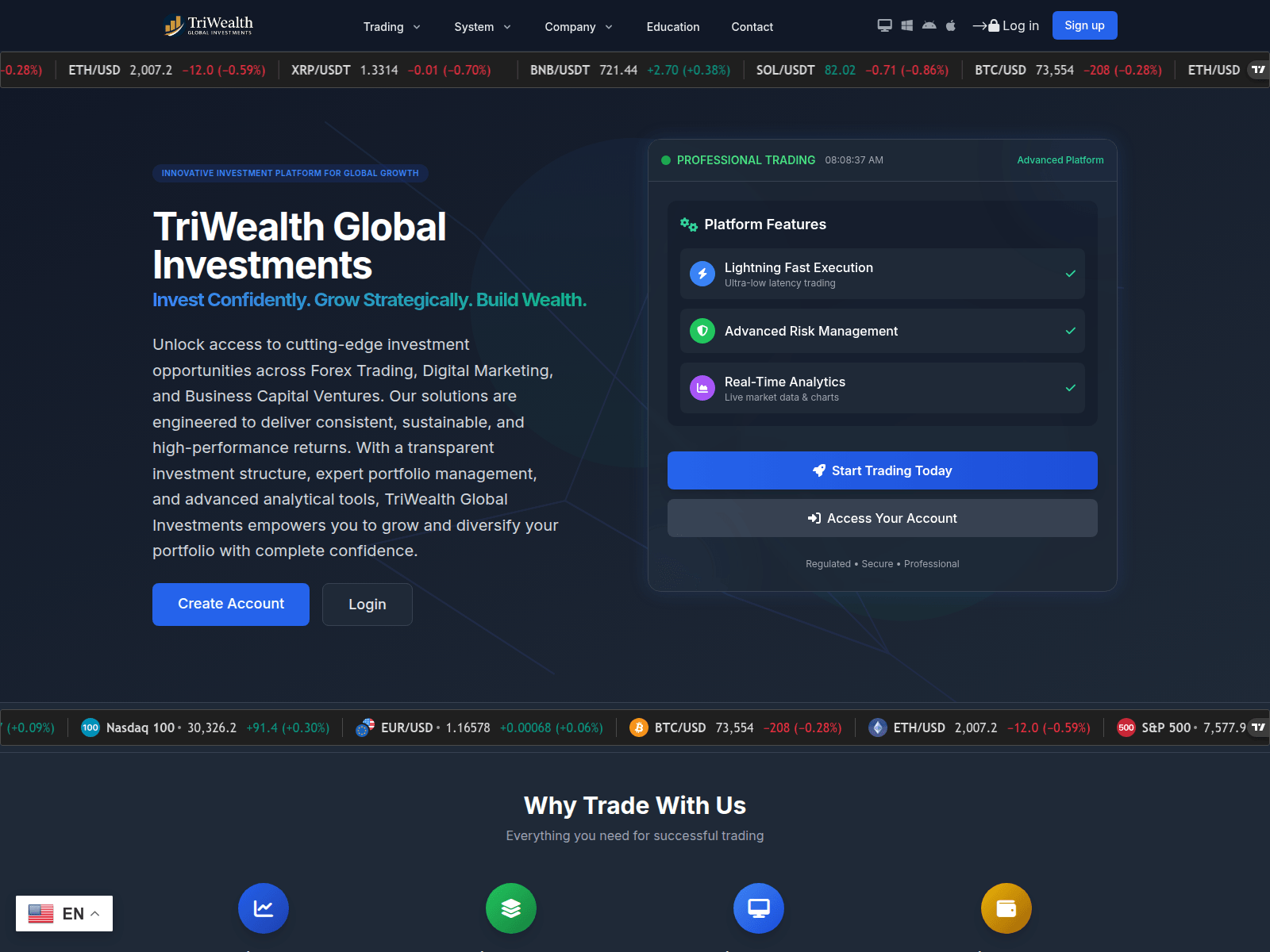 Screenshot of triwealthglobalinvestments.com