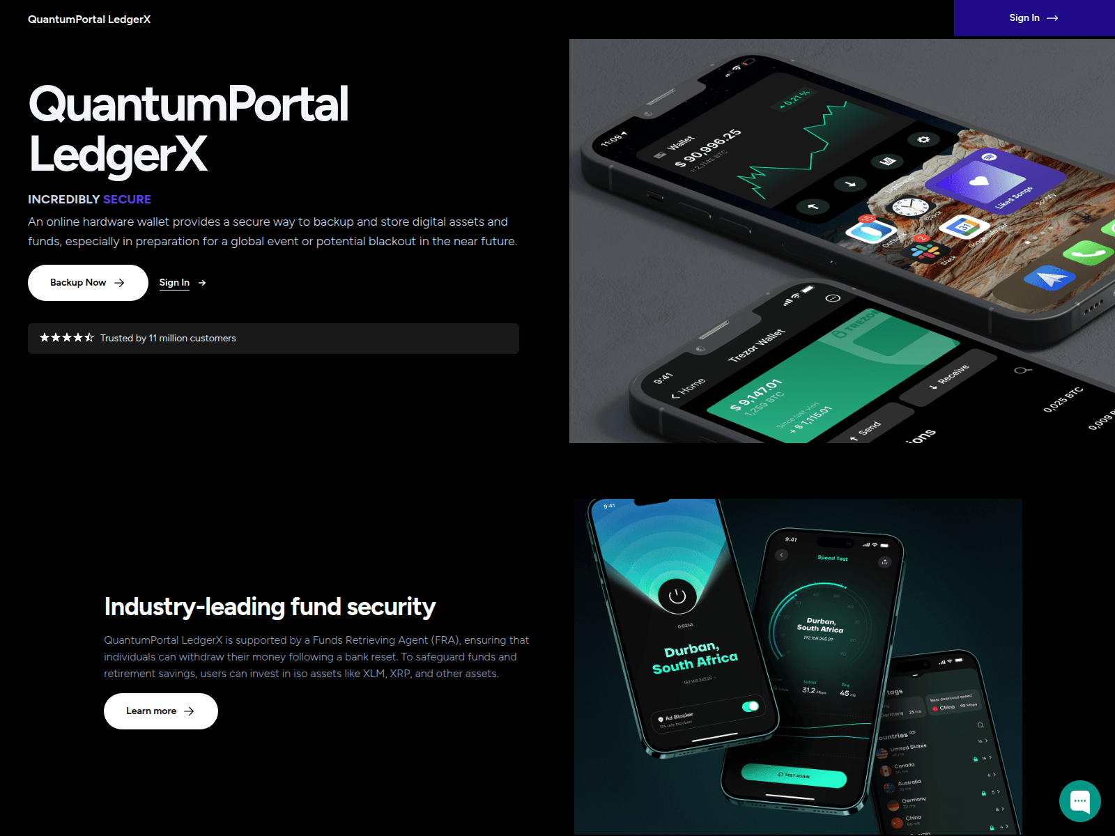 Screenshot of quantumportalledgerx.com