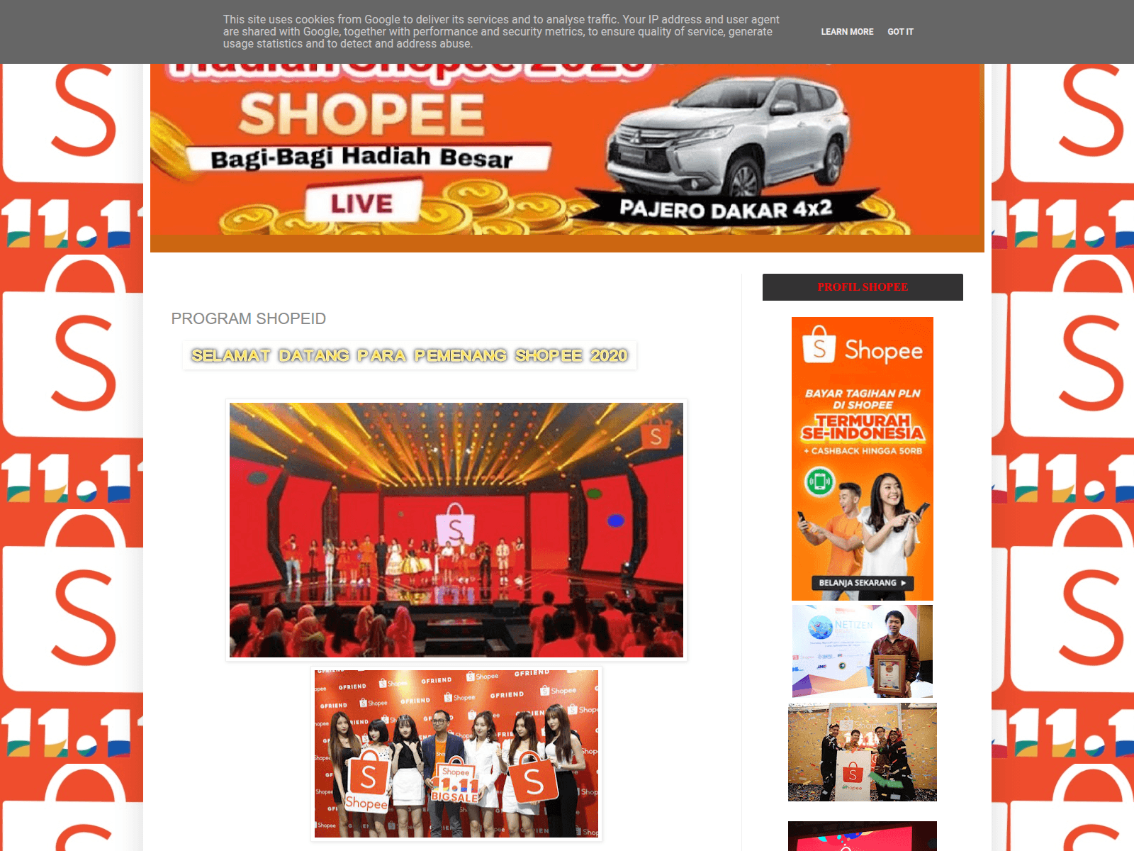 Screenshot of hasilundianresmishopee.blogspot.com