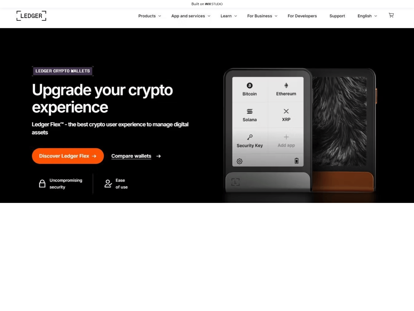 Screenshot of open-homepage-ladger.wixstudio.com