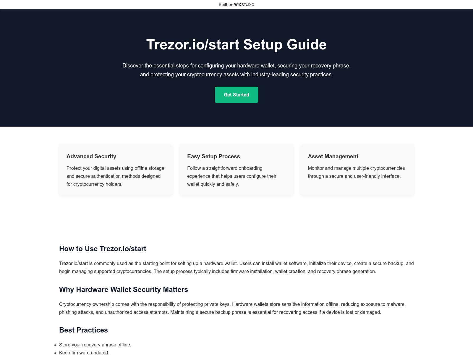 Screenshot of iostart-apps-trexon.wixstudio.com