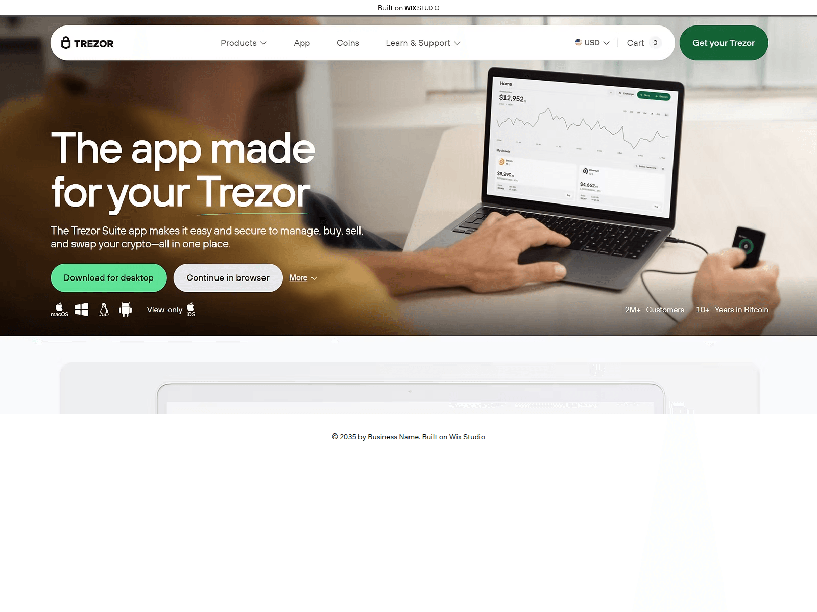 Screenshot of trzur-suited.wixstudio.com
