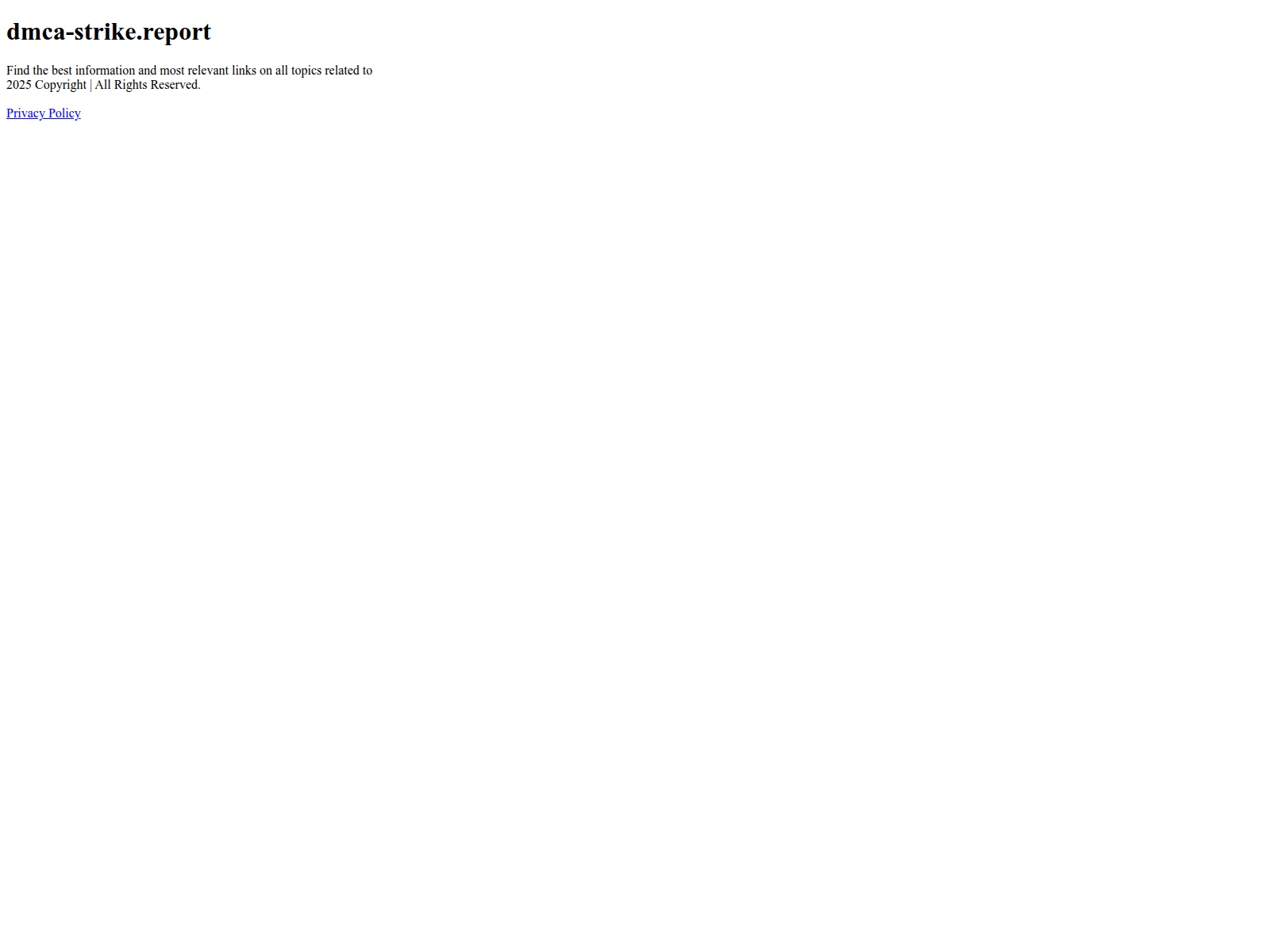 Screenshot of dmca-strike.report