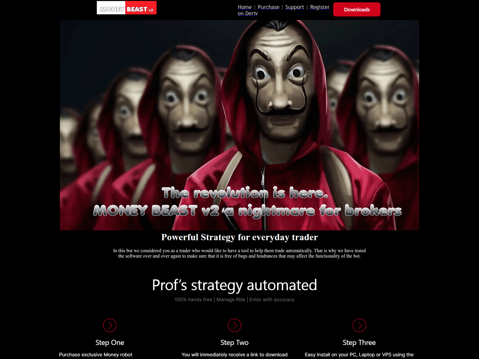 Screenshot of moneybeast-tradingbot.com
