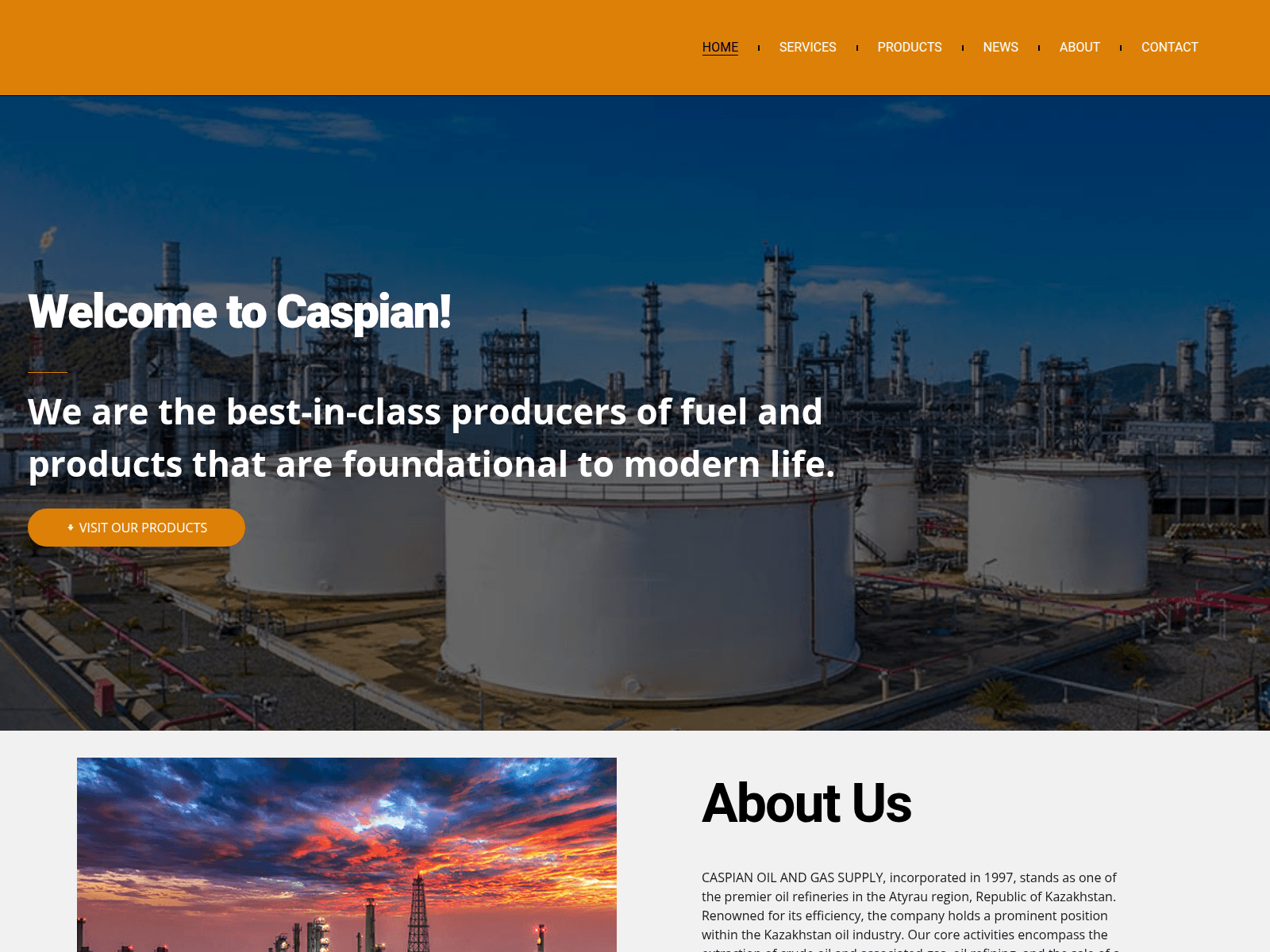 Screenshot of caspianoilngas.kz