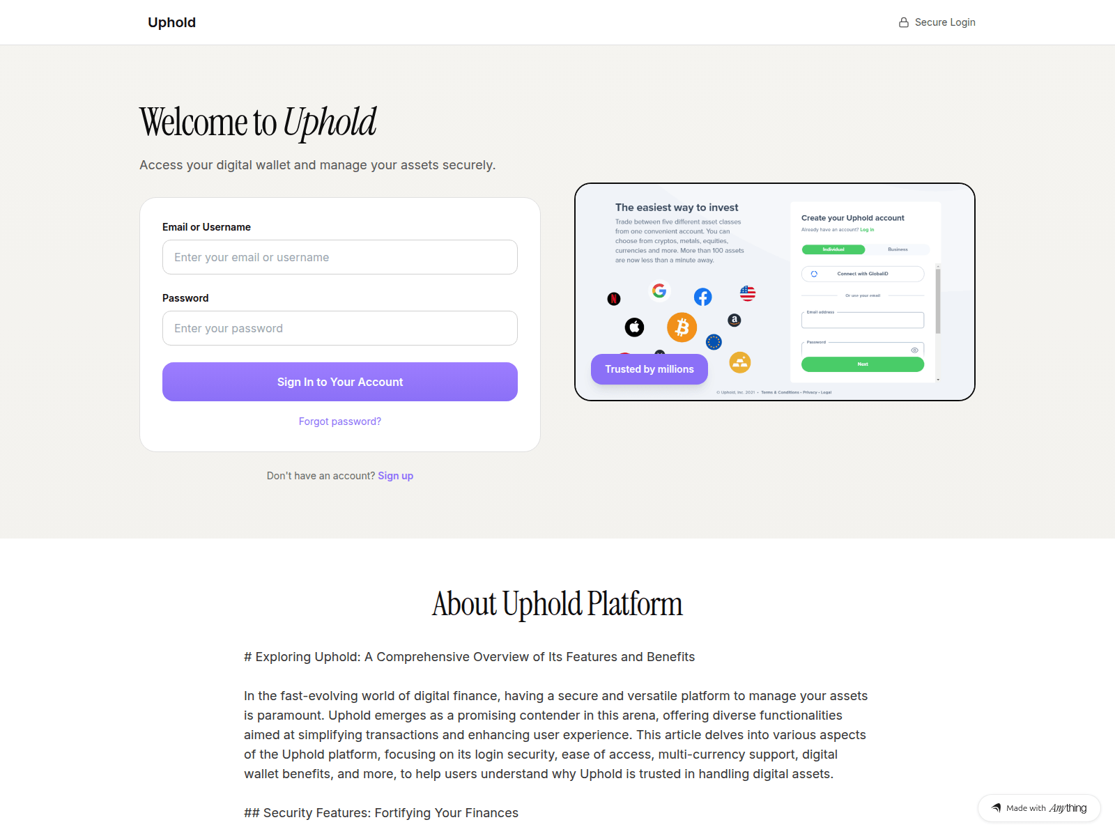 Screenshot of portal-enterprise-uphold-com.created.app