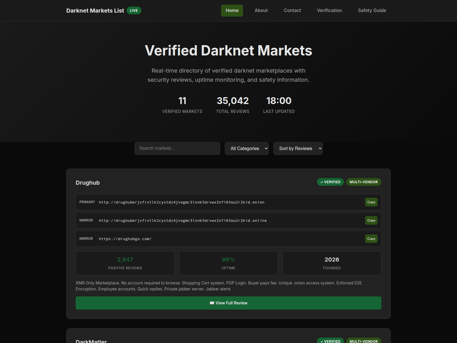 Знімок екрана darknetmarkets1.com