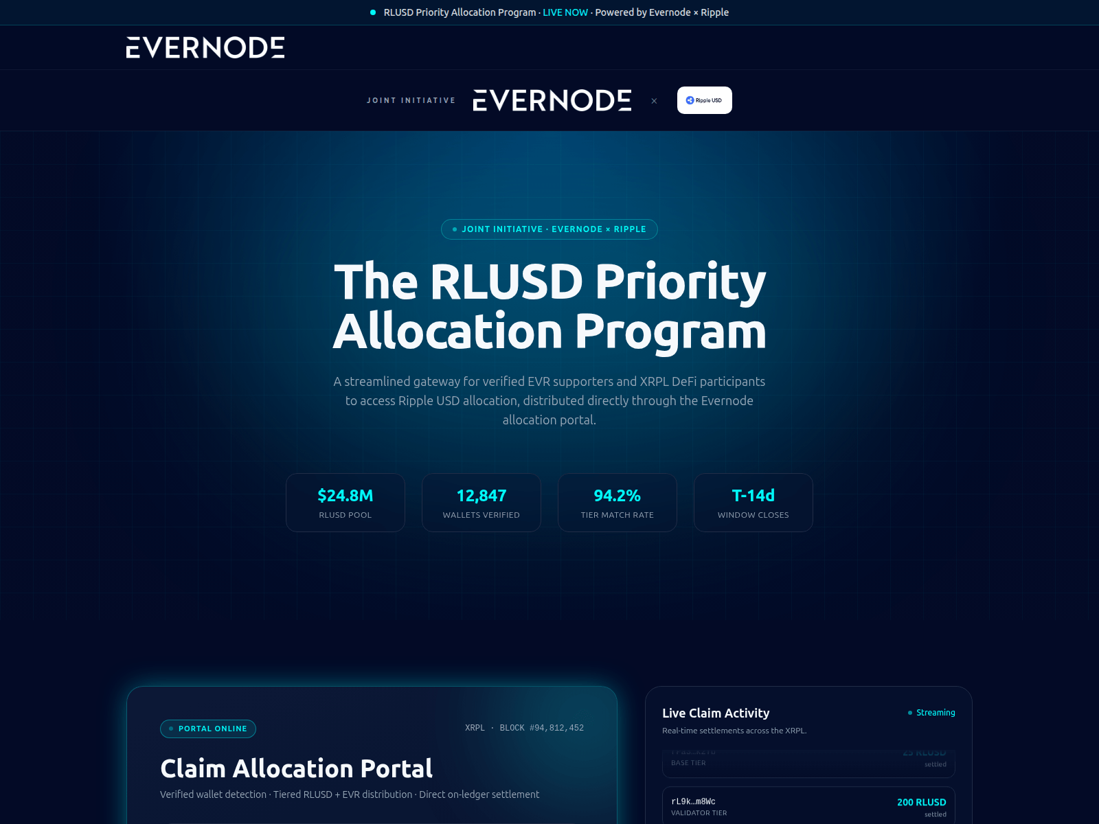Screenshot of evernoderlusd.org
