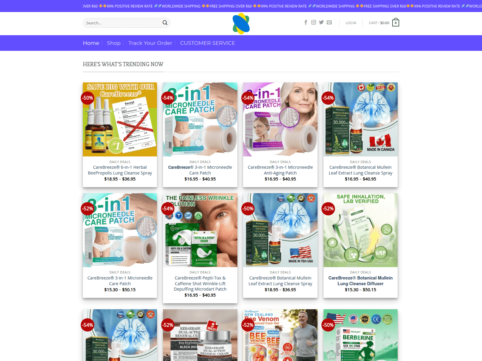 Captura de tela de carebreeze.net