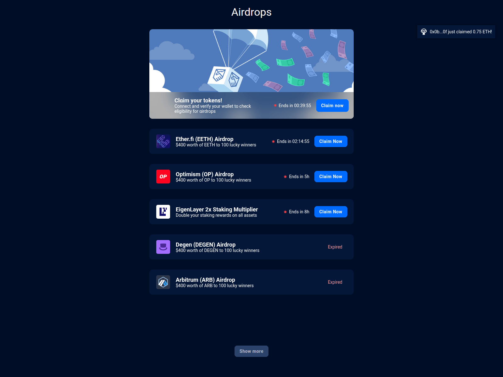 Screenshot of airdrophunter-8nc.pages.dev