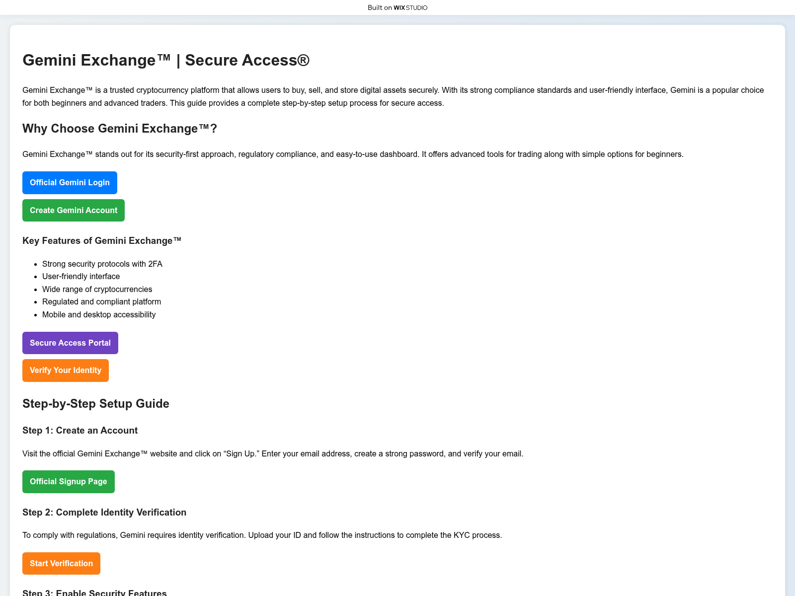 Screenshot of corporationgemini.wixstudio.com