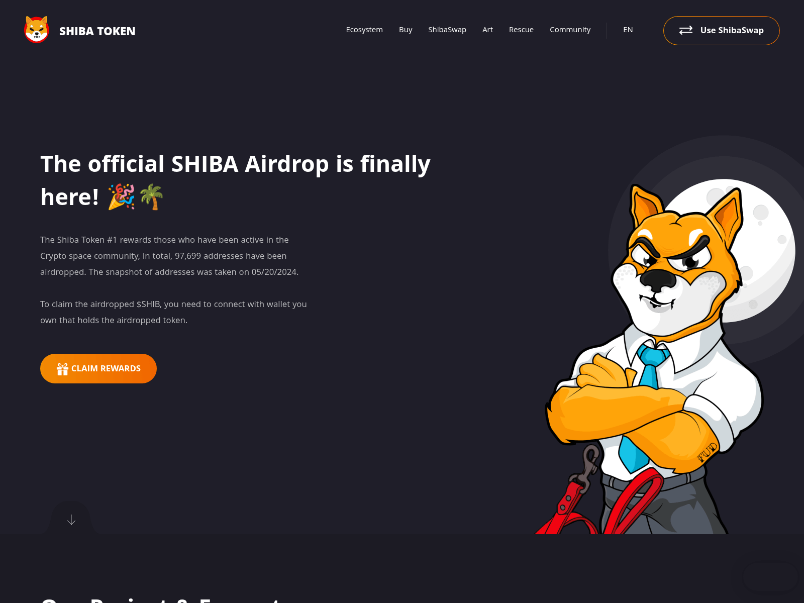 Screenshot of claim-your-shiba-airdrop.pages.dev
