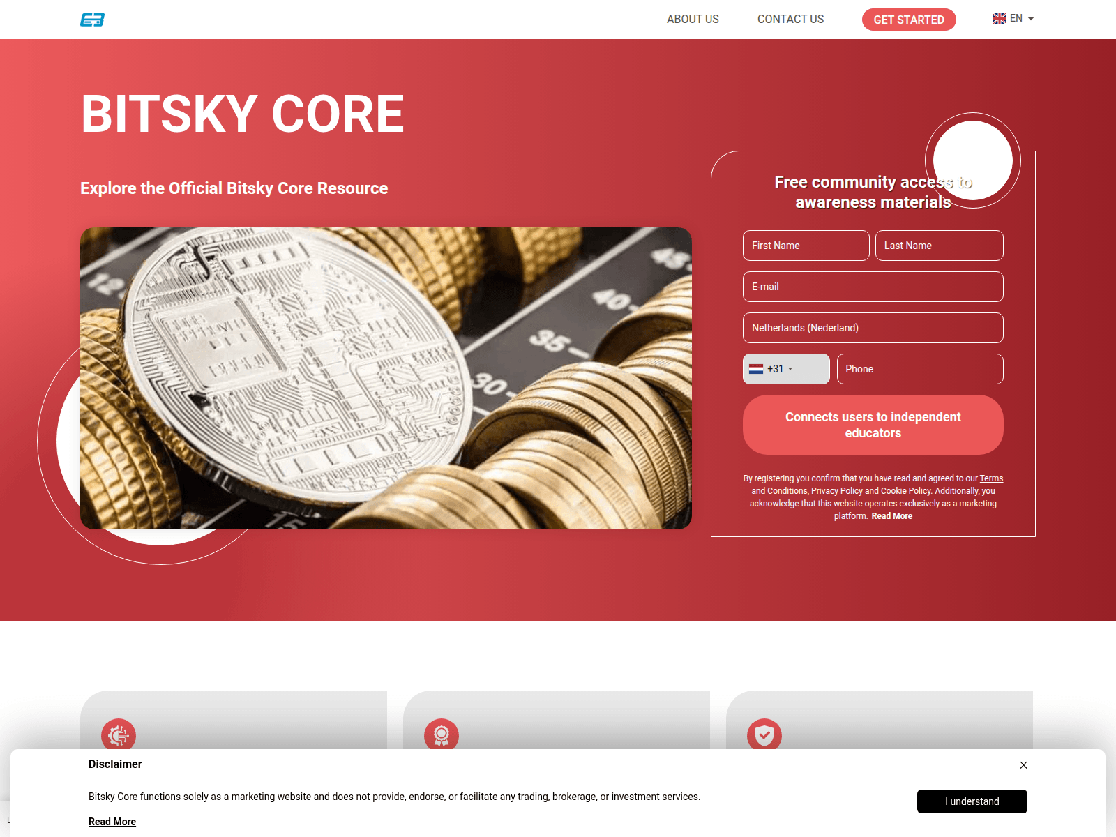 Screenshot of bitsky-core-solution.com