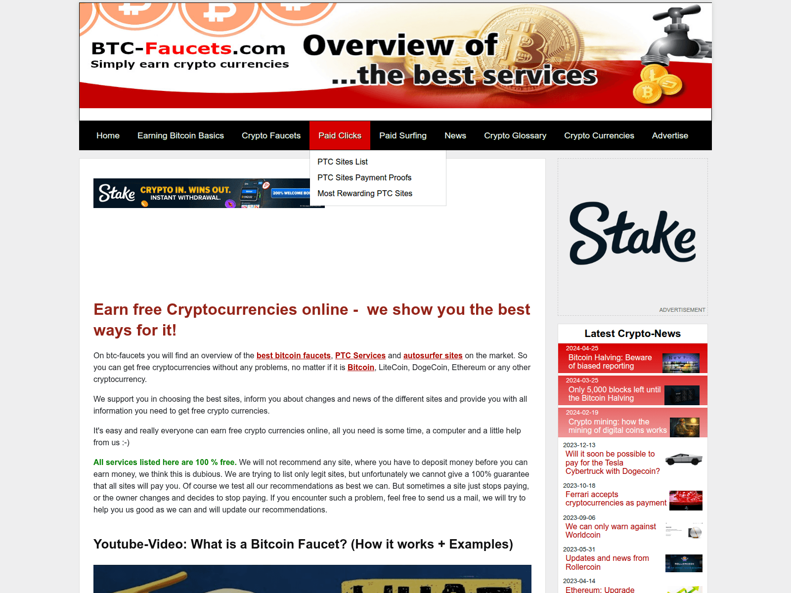 Captura de tela de btc-faucets.com