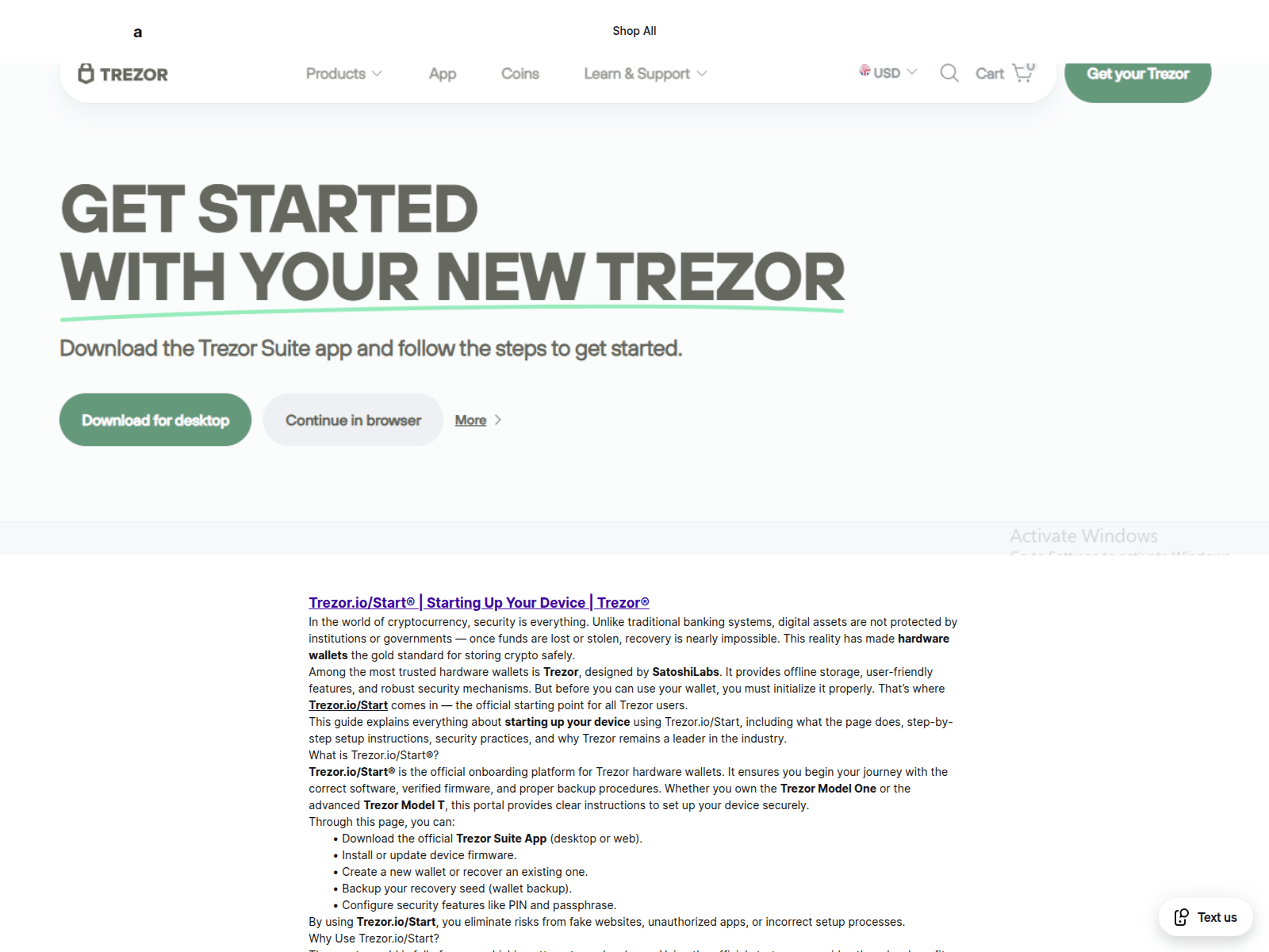 Знімок екрана trzr-io-start.square.site