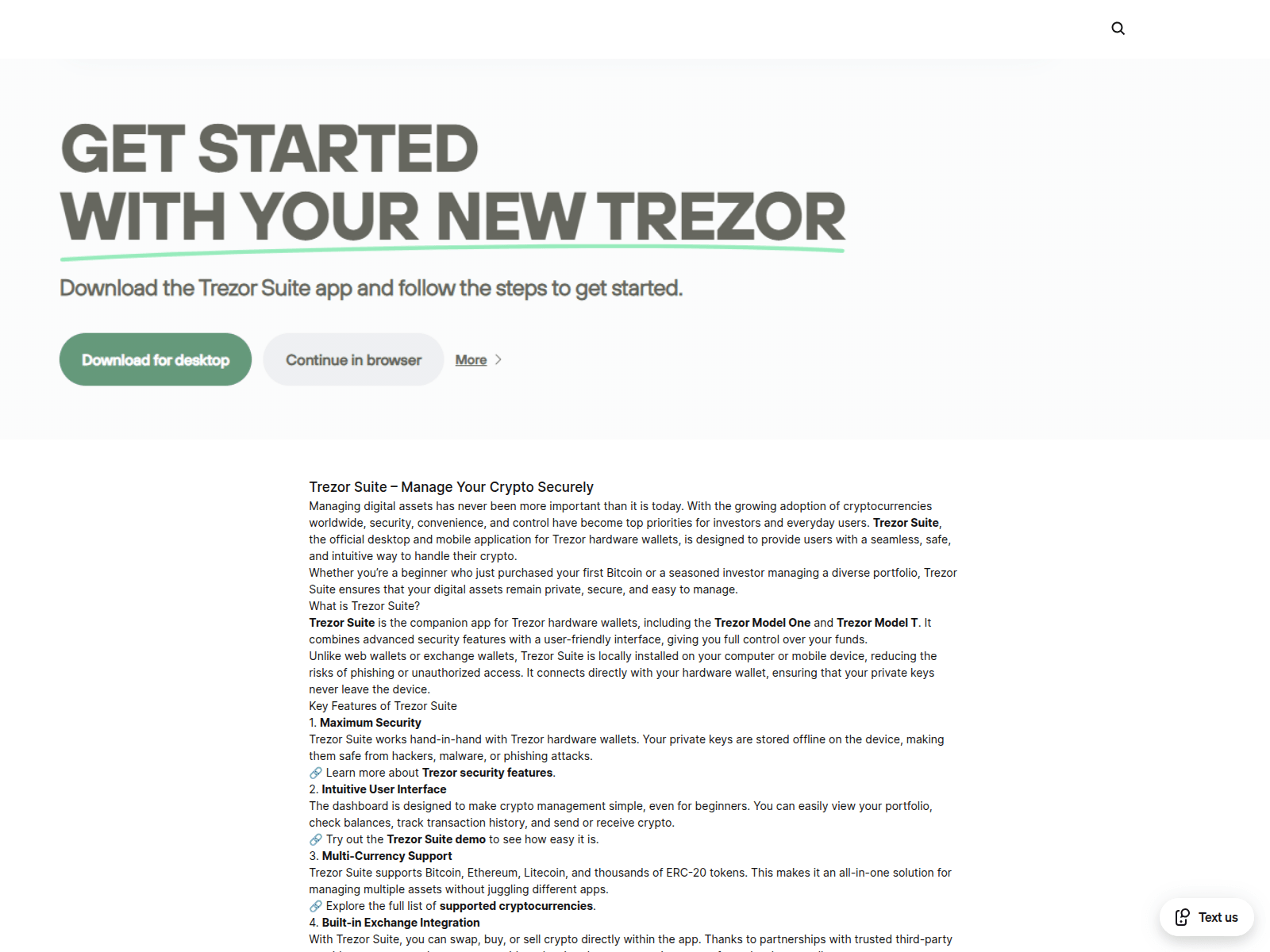 Screenshot von trezr-suite.square.site