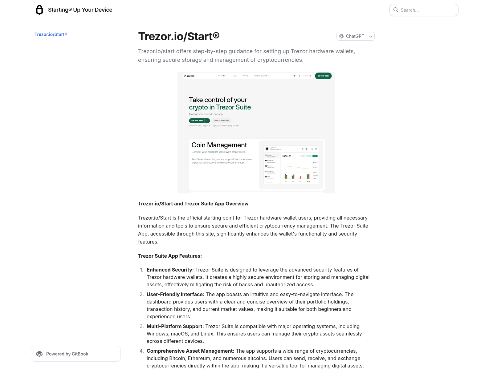 Captura de tela de help-shs--trezor.gitbook.io