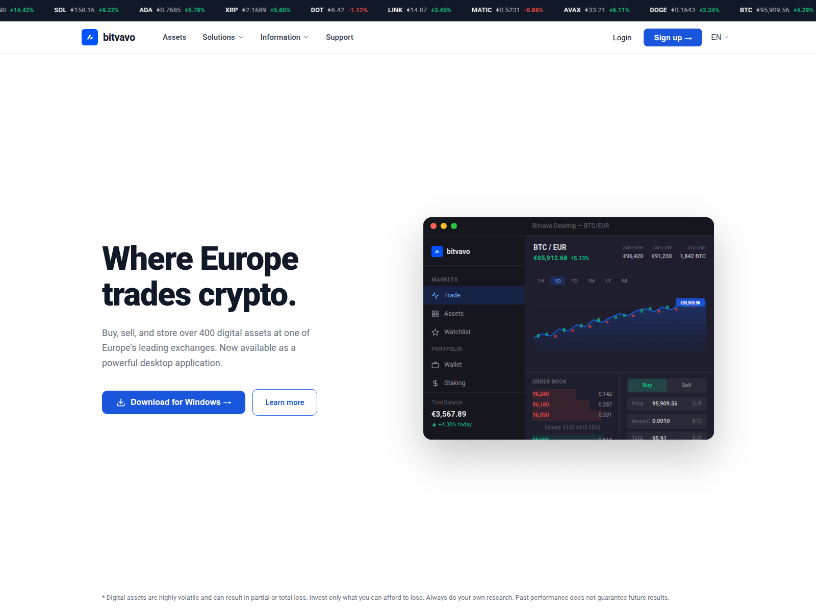 Screenshot of bitvavo-desktop.com