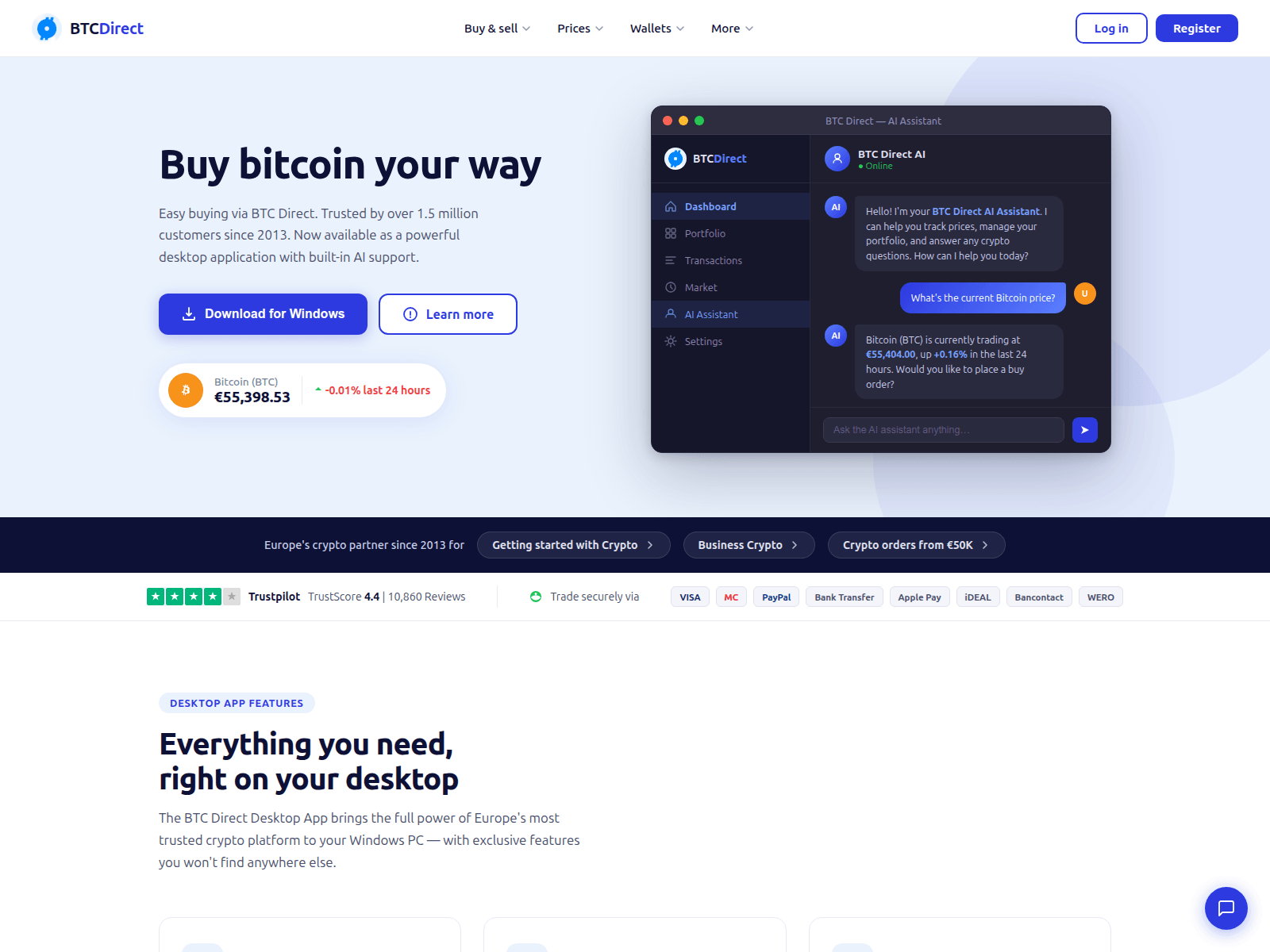 Screenshot of btcdirectdesktop.com