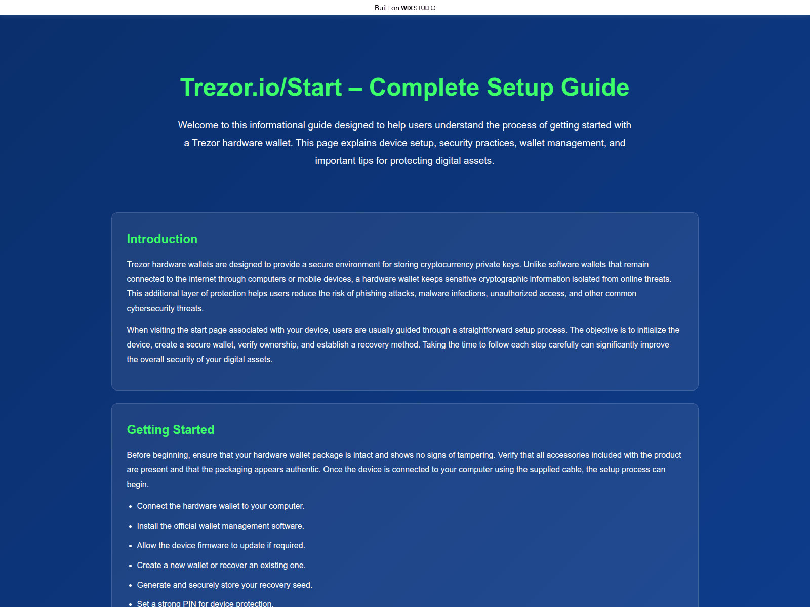 Screenshot of ioapp-starts-trexio.wixstudio.com