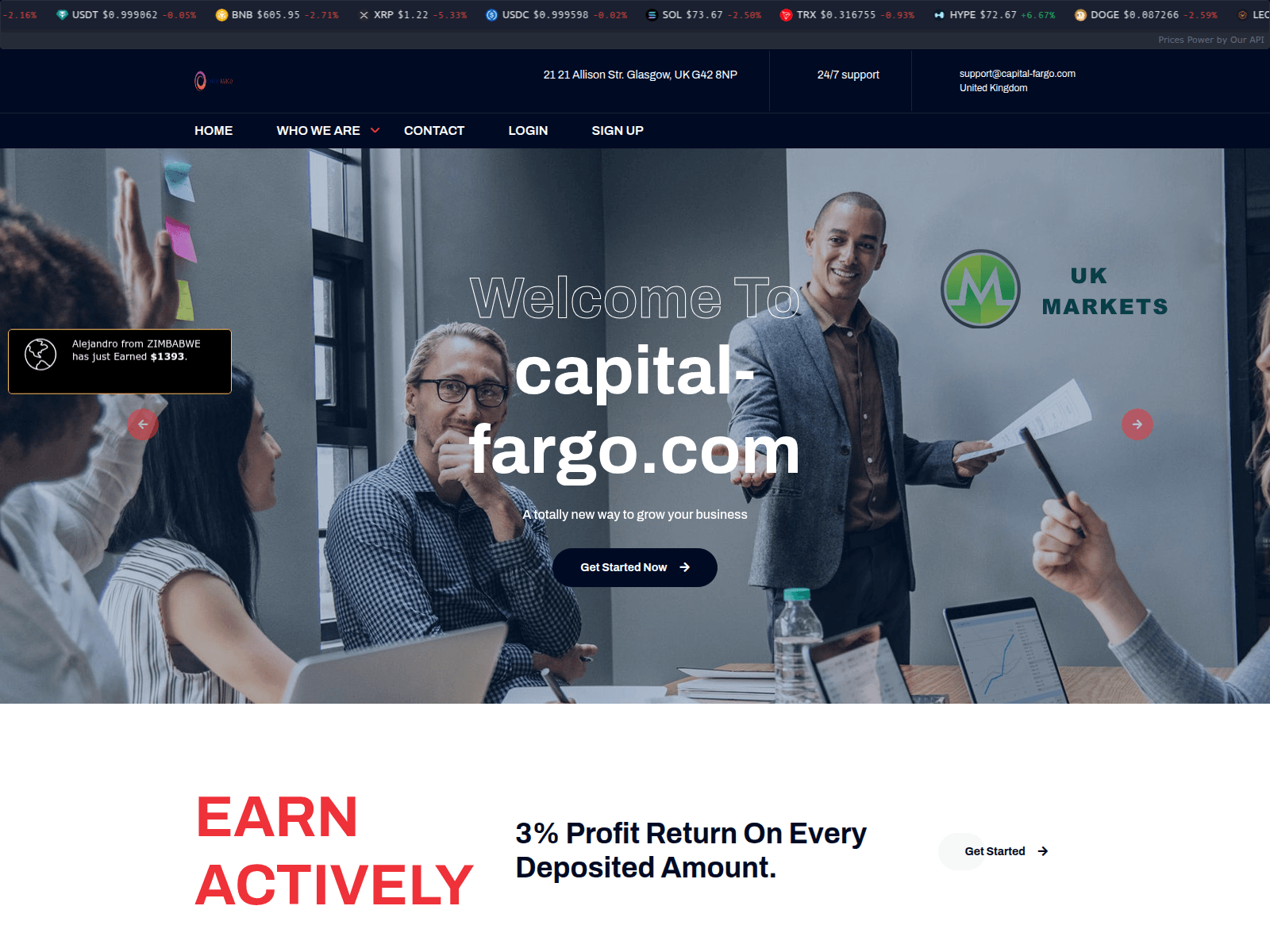 Знімок екрана capital-fargo.com
