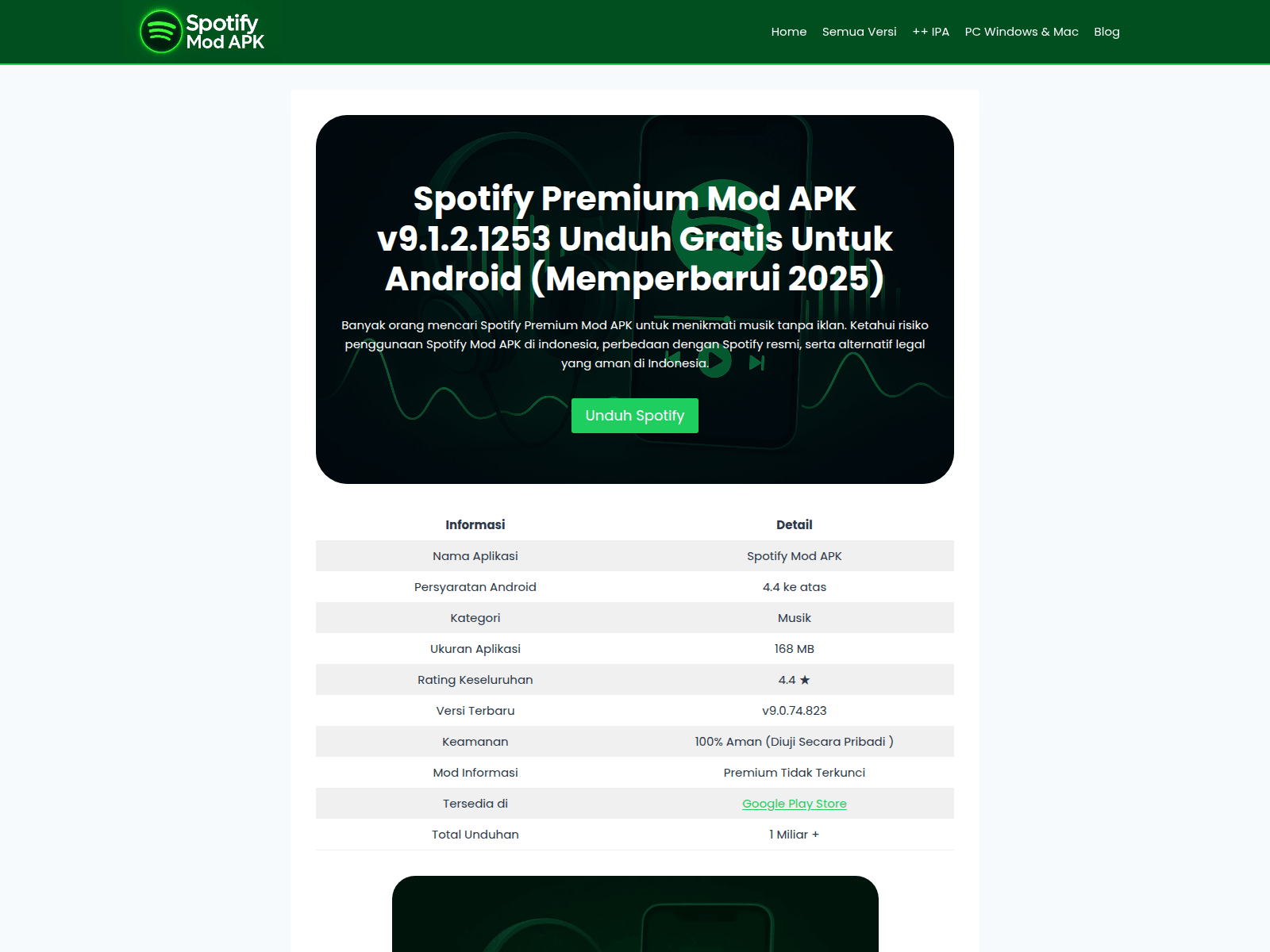 Screenshot of spotify-modapk.com