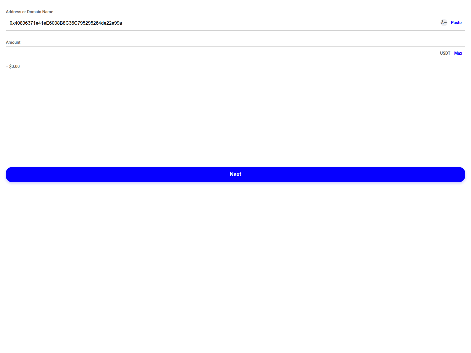 Screenshot of trustwallet-send.in.bnbscan.org