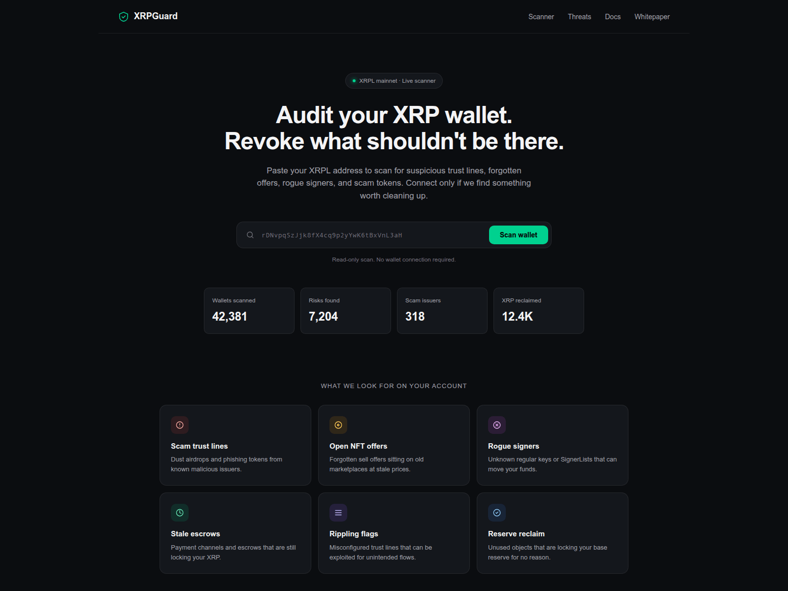 Screenshot of xrpguard.org