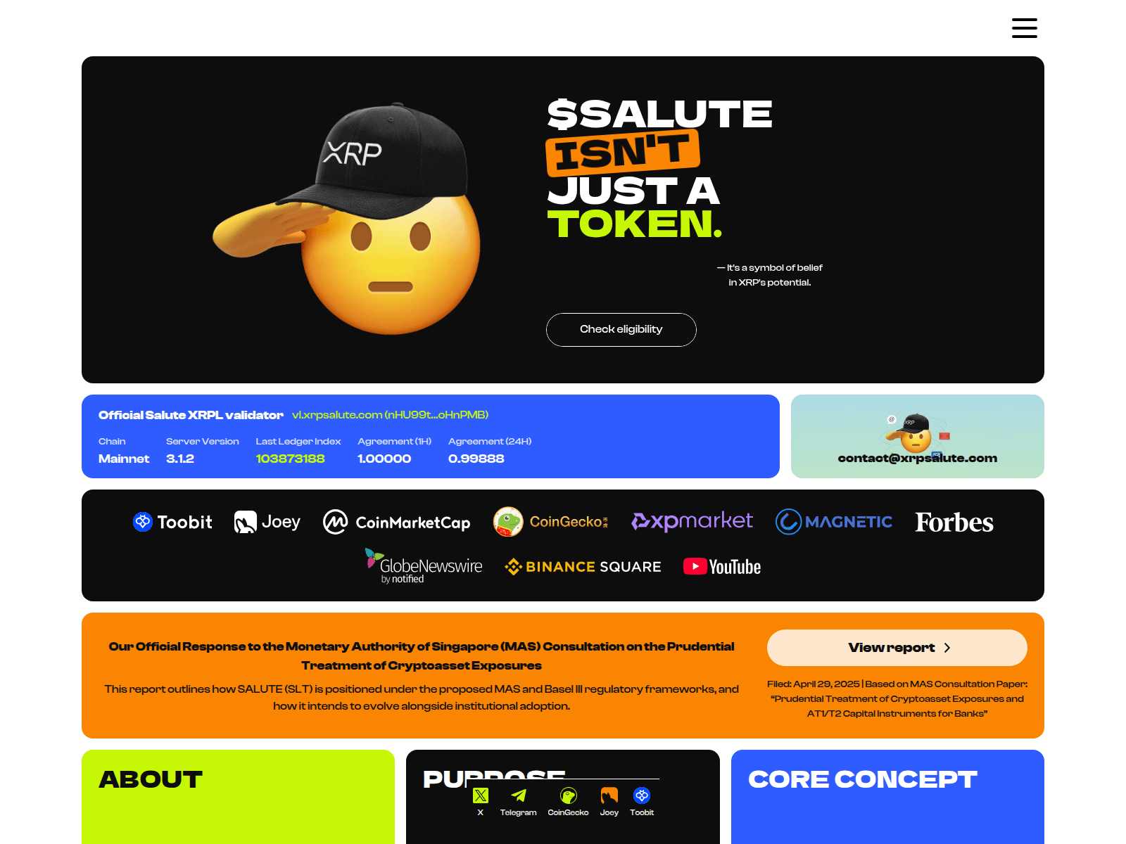 Screenshot of xrplsalute.net