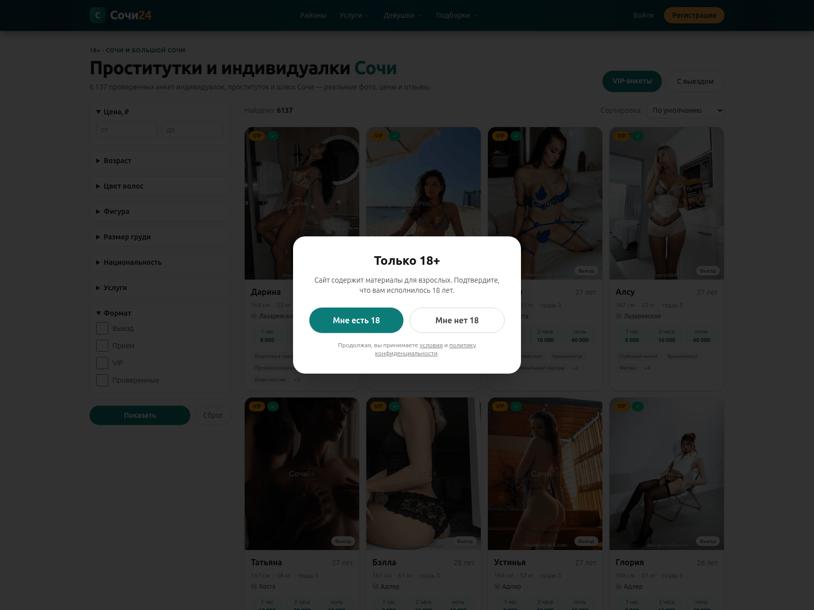 的截图 dosugsochi24.com