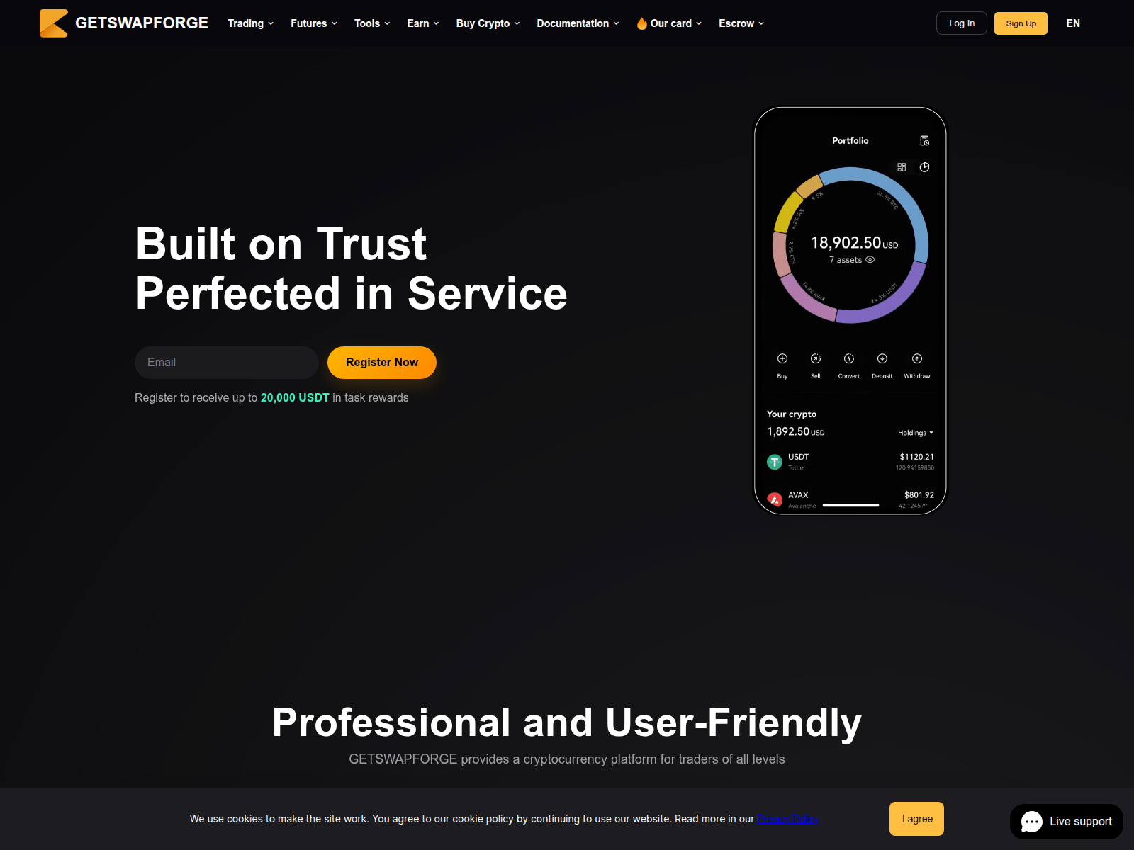 Screenshot von getswapforge.com